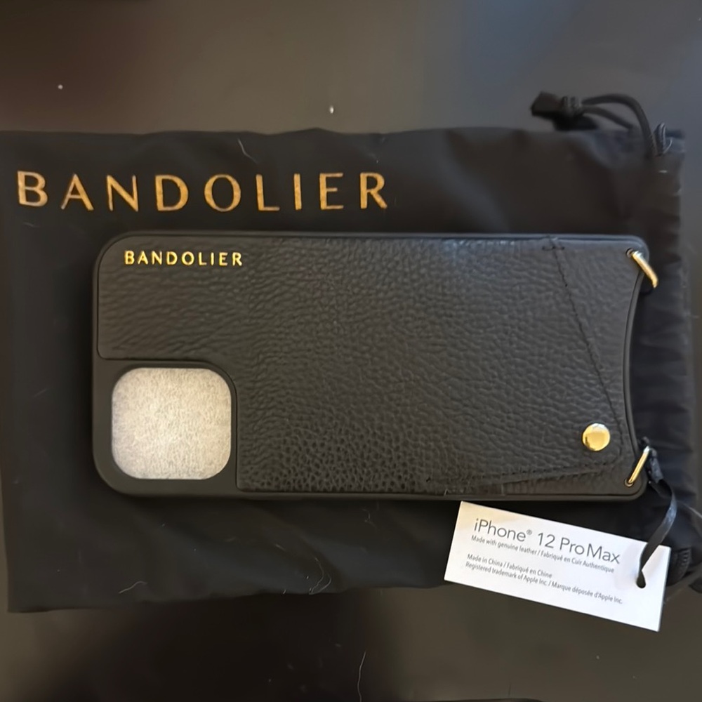 Bandolier12 pro max Black Leather iPhone 12 Pro Max Case
